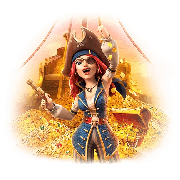 赏金女王角色与金色冒险场景
